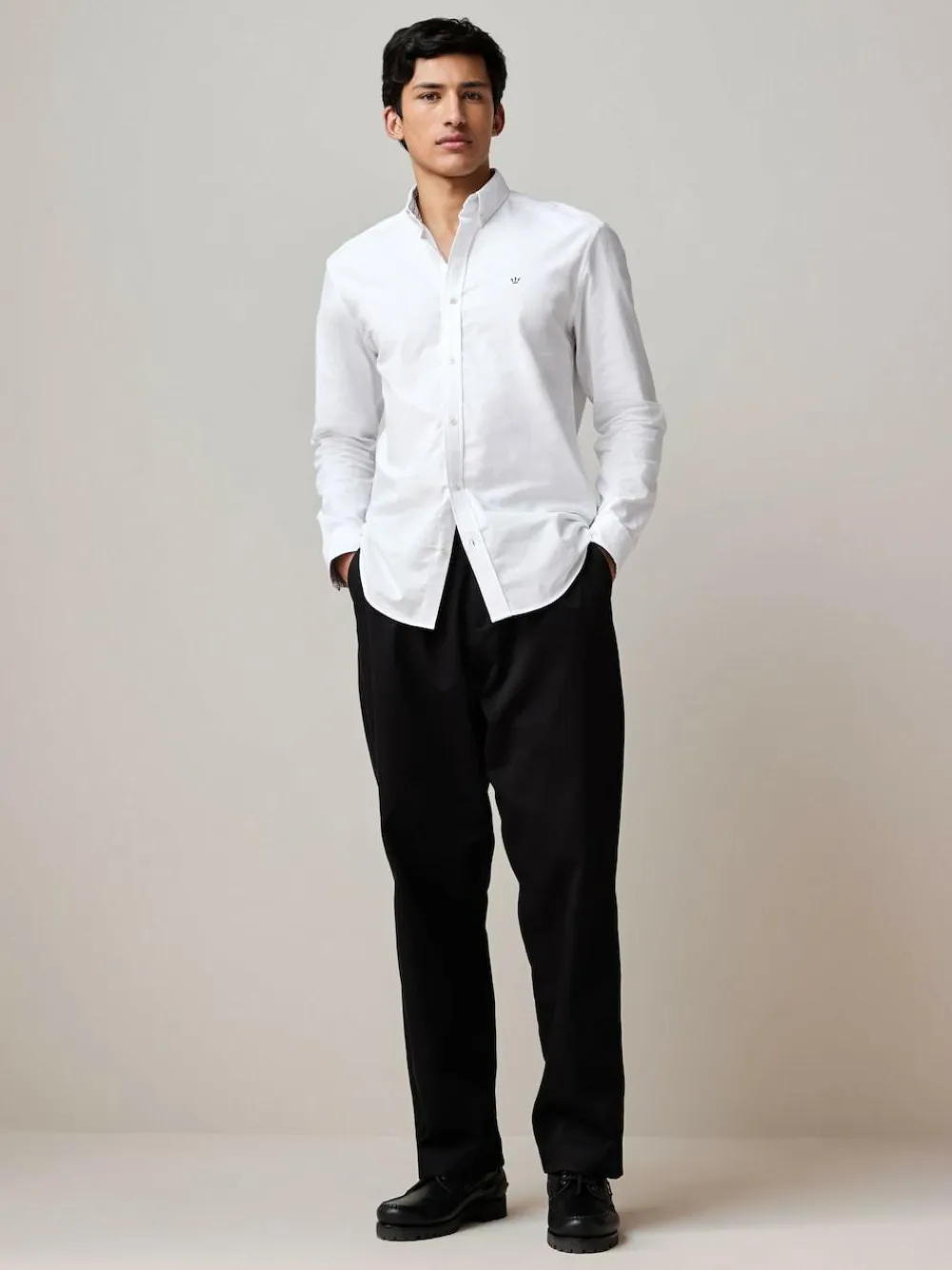 Discount Next White Stretch Oxford Long Sleeve Shirt