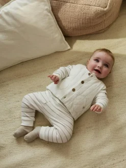 Next White Stripe Baby Gilet Top and Leggings Set (0mths-2yrs)^ Sets & Coords