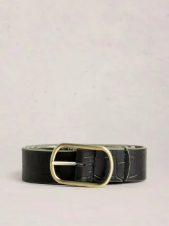 White Stuff Black Reversible Leather Belt^Women Belts