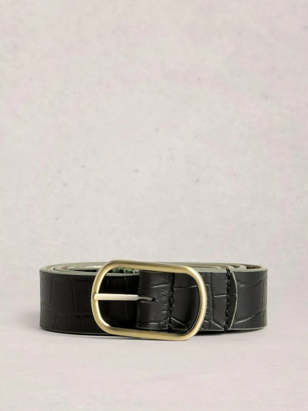 White Stuff Black Reversible Leather Belt^Women Belts