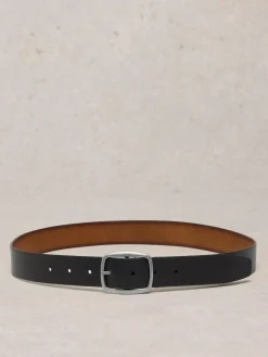White Stuff Black Suede Reversible Leather Belt^Women Belts