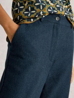 Outlet White Stuff Belle Tweedy Wide Leg Trousers Blue