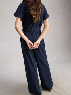 New White Stuff Sandy Jersey Jumpsuit Blue