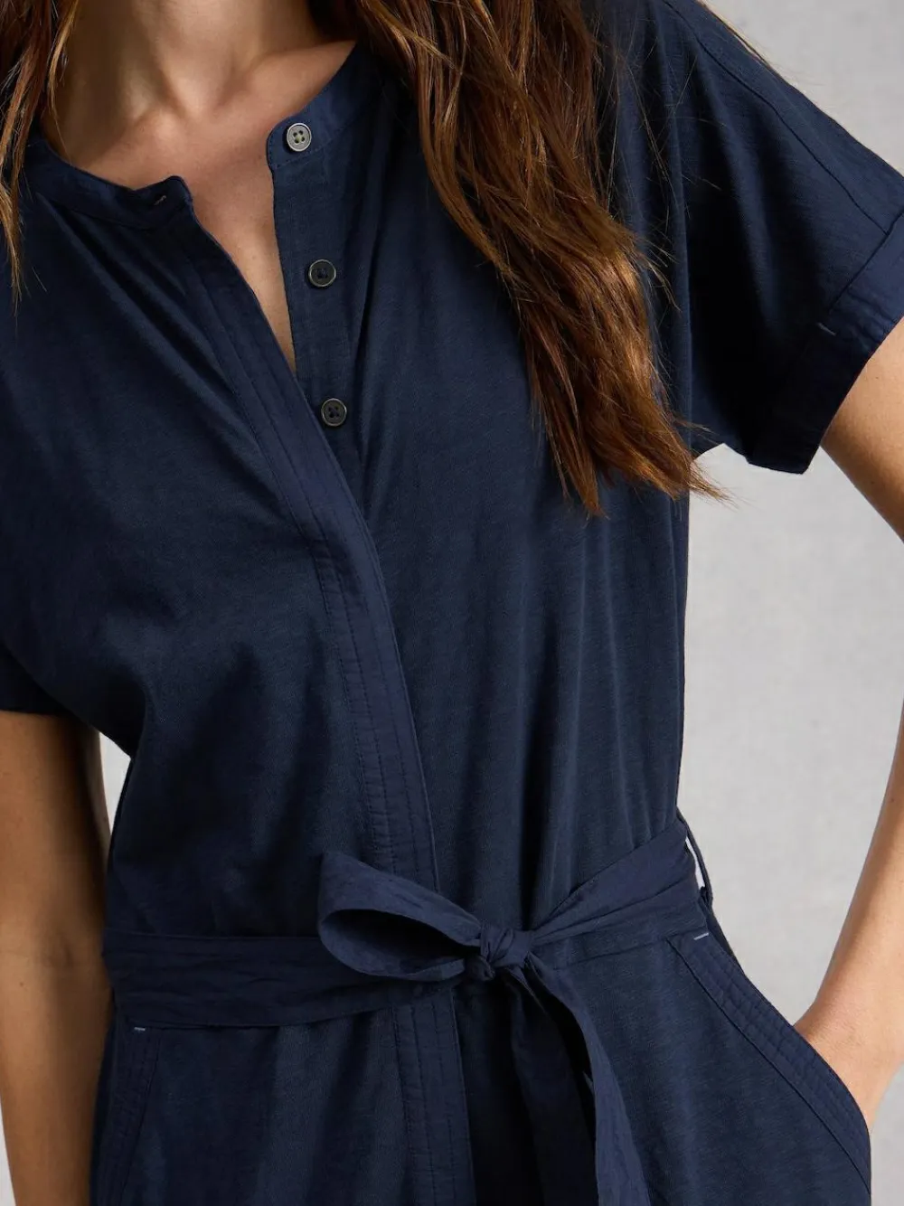 New White Stuff Sandy Jersey Jumpsuit Blue