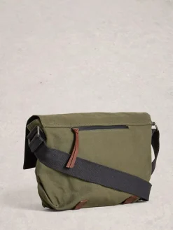 White Stuff Green Charlie Canvas Messenger Bag
