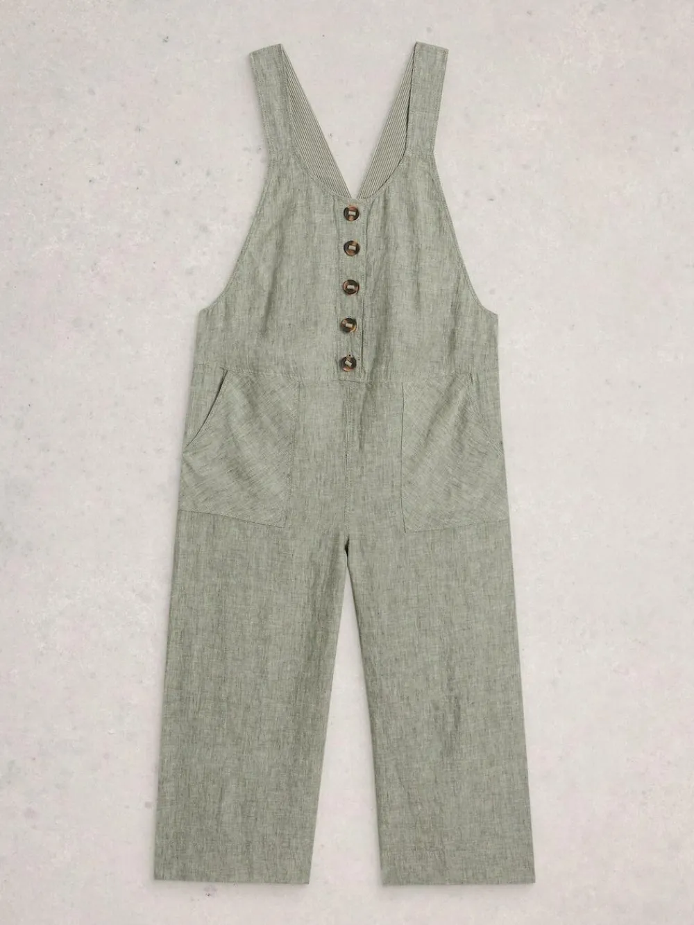 Sale White Stuff Viola Linen Dungaree Green