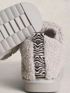 Discount White Stuff Borg Slipper Booties Grey