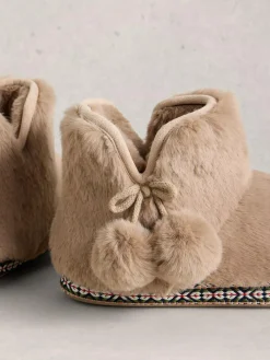 White Stuff Faux Fur Bootie Slippers^Women Slippers