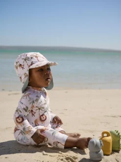 Clearance Next Sunsafe Swimsuit and Hat Set (3mths-7yrs) White