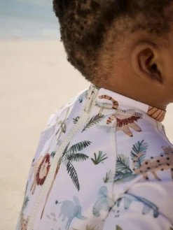 Clearance Next Sunsafe Swimsuit and Hat Set (3mths-7yrs) White