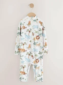 Clearance Next Sunsafe Swimsuit and Hat Set (3mths-7yrs) White