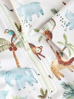 Clearance Next Sunsafe Swimsuit and Hat Set (3mths-7yrs) White