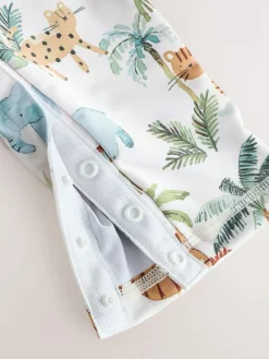 Clearance Next Sunsafe Swimsuit and Hat Set (3mths-7yrs) White