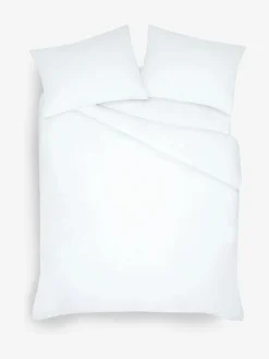 Next White Supersoft 100% Brushed Cotton Duvet Cover Plain and Pillowcase Set
