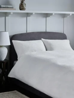 Outlet Next White Teddy Fleece Duvet Cover and Pillowcase Set