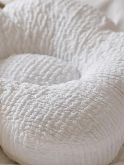 Hot Next Textured Daisy 100% Cotton Cushion White