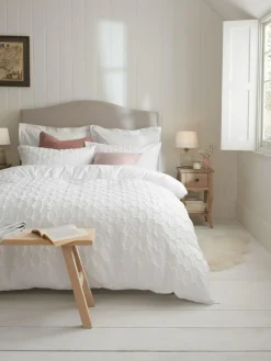 Next Textured Embossed Square Pattern Bedding Duvet Cover and Pillowcase Set^ Bedsets & Duvet Covers