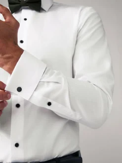 Next Slim Fit Single Cuff Shirt And Bow Tie Pack^ Occasionwear|Shirts