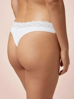 Discount Next White Thong Cotton Lace Knickers 4 Pack