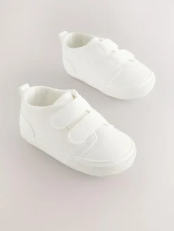 Next White Touch Fastening Baby Trainers (0-2mths)^BOY Unisex|Sneakers