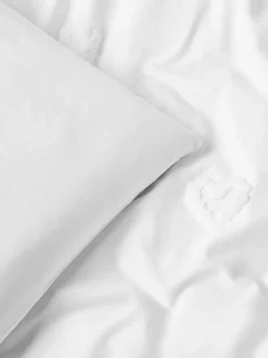 Outlet Next White Tufted Hearts 100% Cotton Duvet Cover and Pillowcase Set