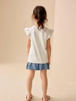 Discount Next White Unicorn Frill Sleeve T-Shirts 3 Pack (3-16yrs)