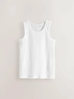 Next White Vests 5 Pack (1.5-16yrs)^BOY Tops|Newborn Clothing