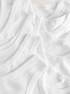 Next White Vests 5 Pack (1.5-16yrs)^BOY Tops|Newborn Clothing