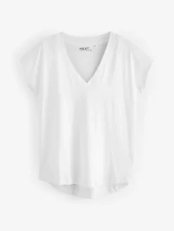 Next White V-Neck Cap Sleeve T-Shirt^Women Tops & T-Shirts