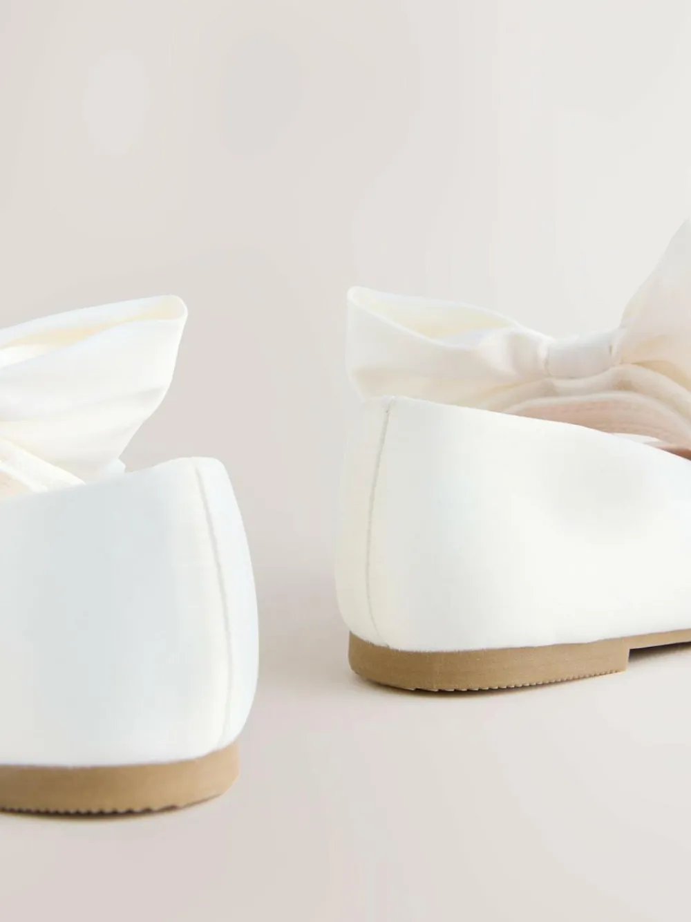 Next White Wide Fit (G) Bow Satin Flower Occasion Mary Jane Shoes^ Shoes|Occasionwear