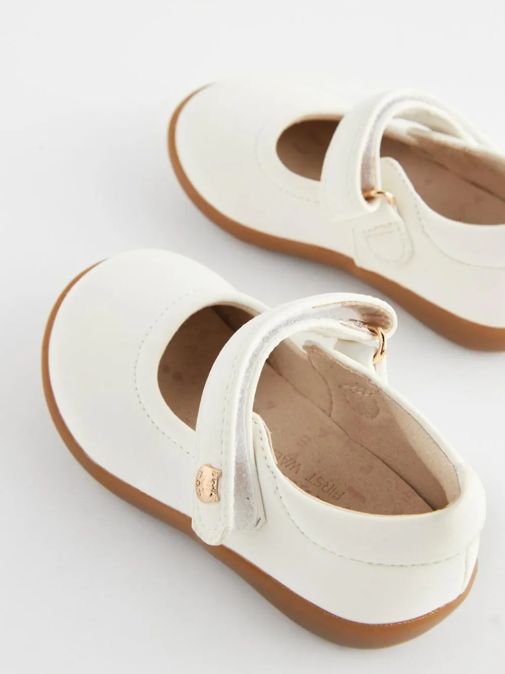 Outlet Next Wide Fit (G) First Walker Mary Jane Shoes White