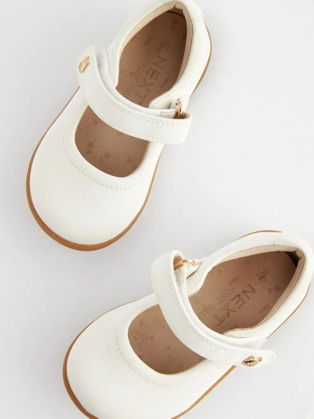 Outlet Next Wide Fit (G) First Walker Mary Jane Shoes White