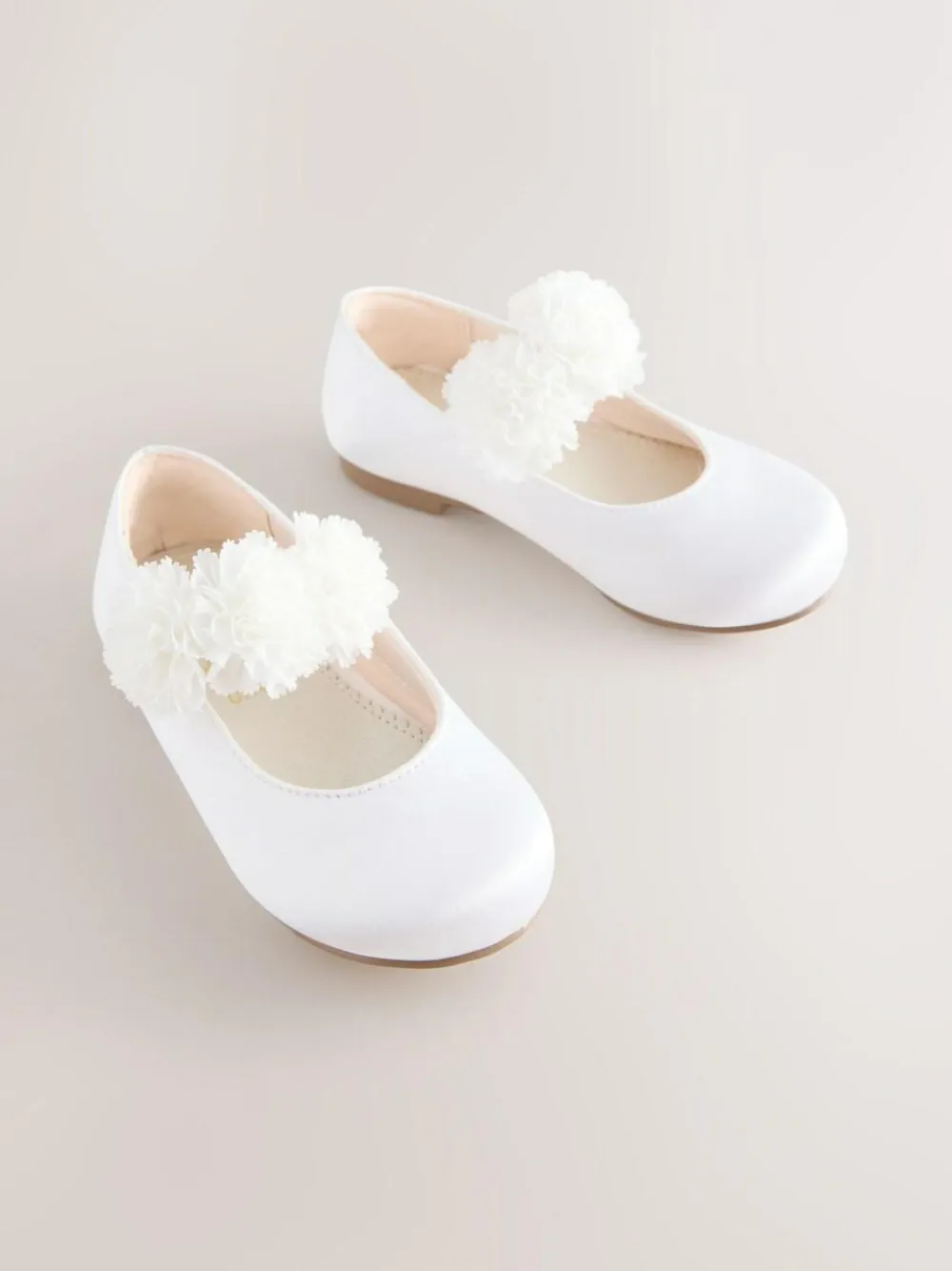 Clearance Next Wide Fit (G) Satin Flower Girl Occasion Mary Jane Shoes White