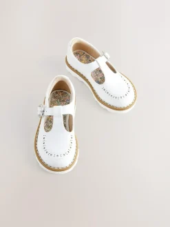 Discount Next Wide Fit (G) T-Bar Shoes White