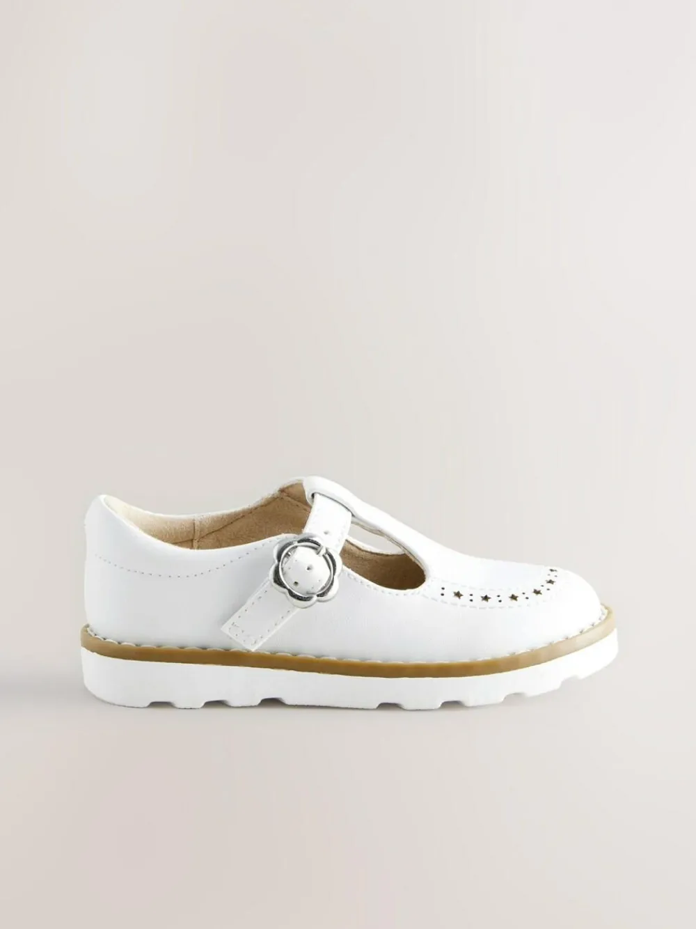 Discount Next Wide Fit (G) T-Bar Shoes White