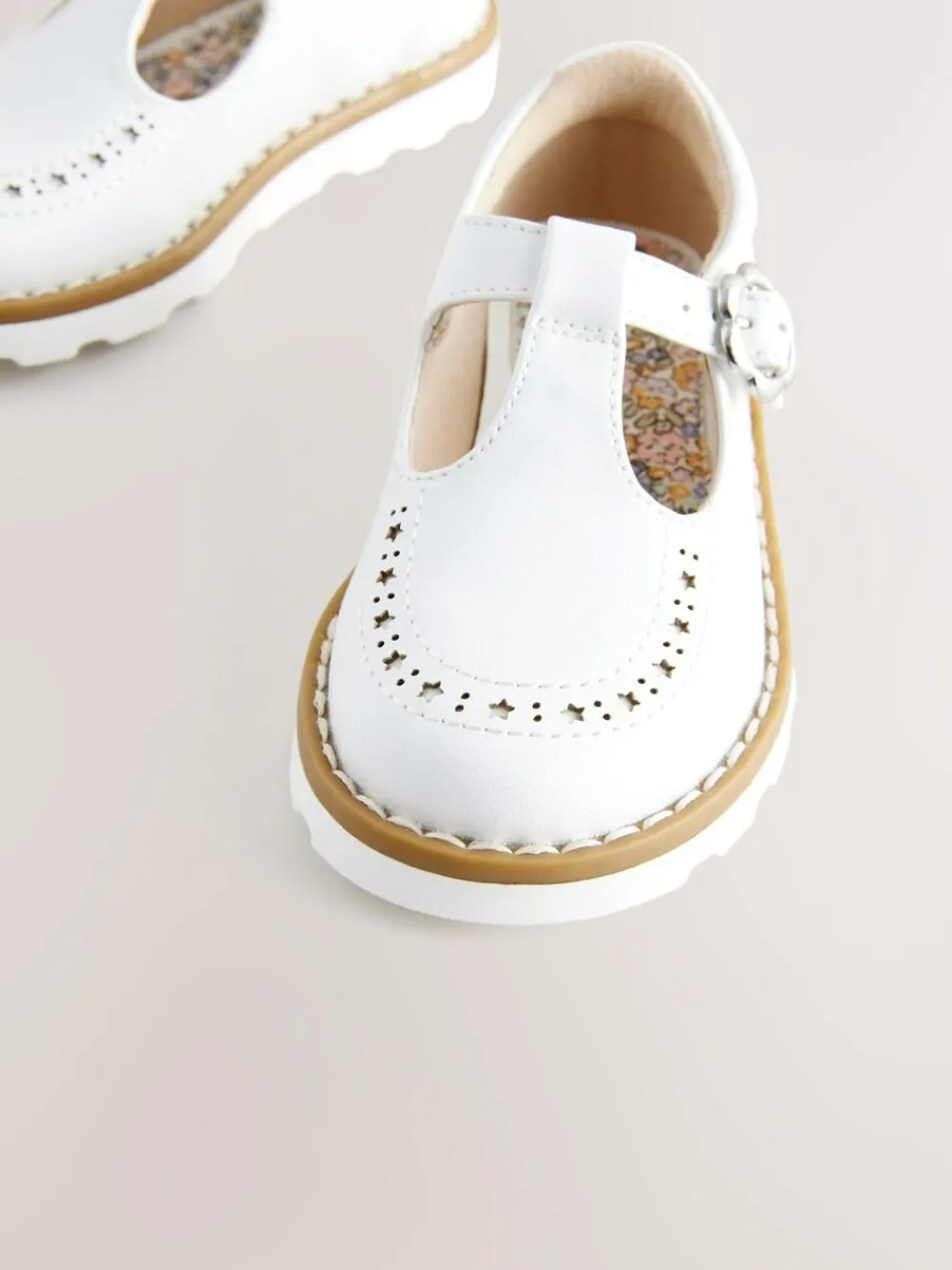 Discount Next Wide Fit (G) T-Bar Shoes White