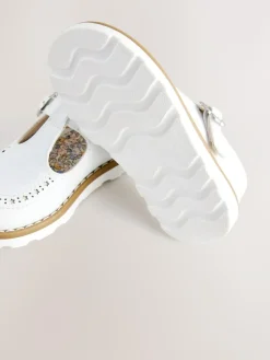 Discount Next Wide Fit (G) T-Bar Shoes White