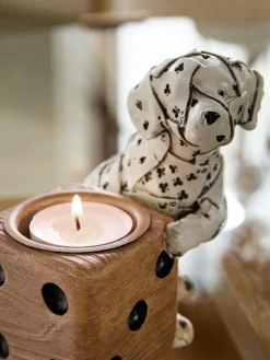 Next White/Black Ace the Dalmatian Bronx Tea Light Holder^ Candle Holders & Lanterns