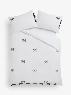 Next Bow Embroidered Duvet Cover and Pillowcase Set^ Bedsets & Duvet Covers