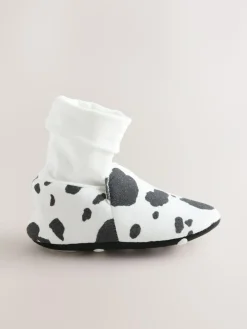 Discount Next White/Black Cow Print Baby Sock Top Boot Shoes (0-18mths)