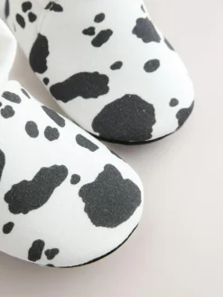 Discount Next White/Black Cow Print Baby Sock Top Boot Shoes (0-18mths)