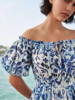 Outlet Next Off the Shoulder Jumpsuit White/Black