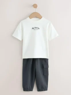 Next Short Sleeve T-Shirt and Utility Joggers Set (3mths-7yrs)^BOY Sweat Pants