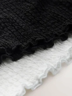 Hot Next White/Black Textured Tops 2 Pack (3-16yrs)