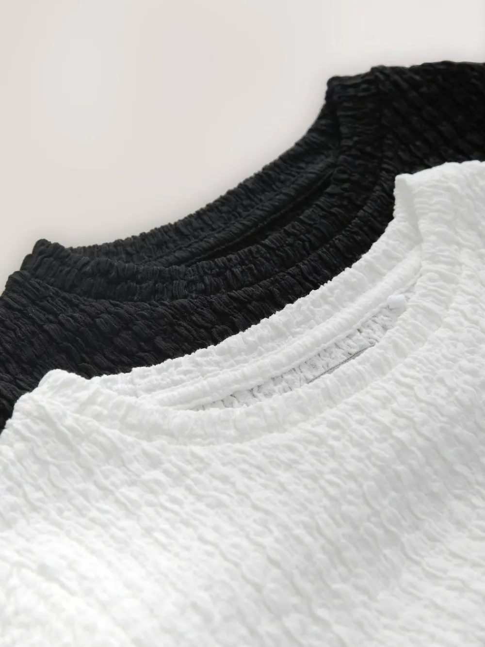 Hot Next White/Black Textured Tops 2 Pack (3-16yrs)