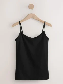 Next White/Black Thin Strap Vests 5 Pack^Women Nightwear|Tops & T-Shirts