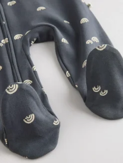 Outlet Next White/Black Two Way Zip Baby Sleepsuits 4 Pack (0mths-2yrs)