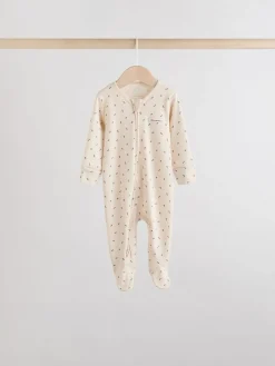 Outlet Next White/Black Two Way Zip Baby Sleepsuits 4 Pack (0mths-2yrs)