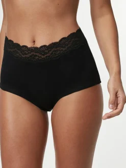 Next White/Black/Grey Full Brief Cotton Lace Knickers 4 Pack^Women Panties