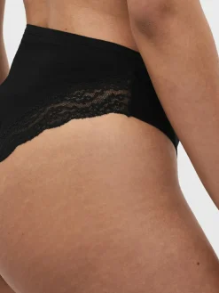 Next White/Black/Grey High Rise High Leg Cotton Lace Knickers 4 Pack^Women Panties|All Lingerie